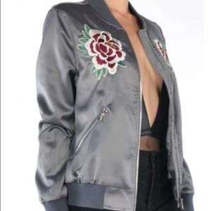 Floral Silky Bomber